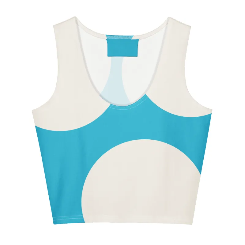 Moxi Blue Mushroom Cotton crop top made by Moxi Skates