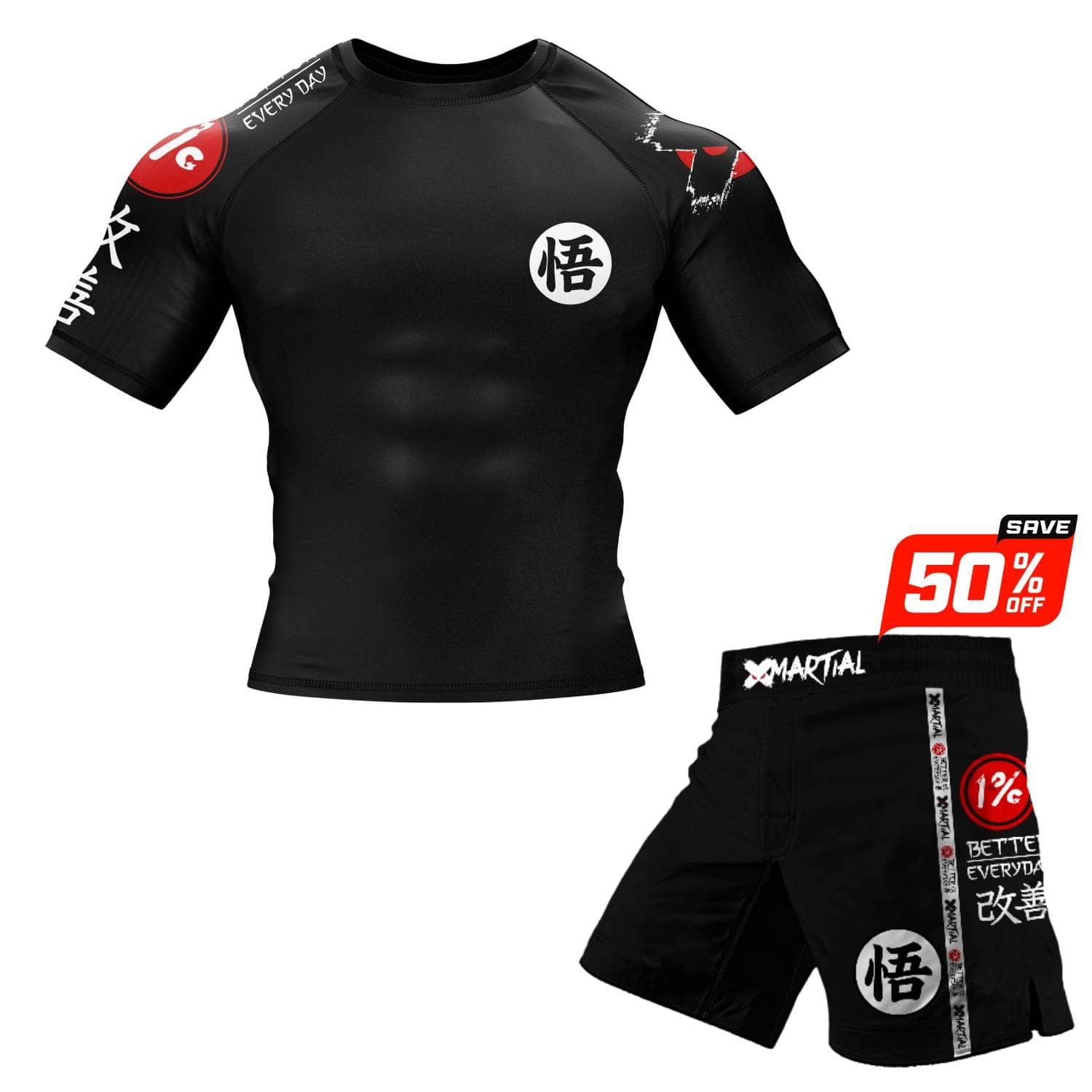 Kanji Black Rash Guard sold by XMartial product image thumbnail 2