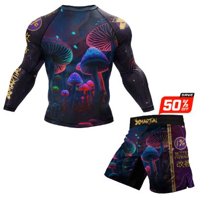 Indigo Mushroom Rash Guard sold by XMartial