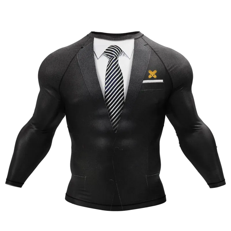 Black Tuxedo BJJ Rash Guard sold by XMartial