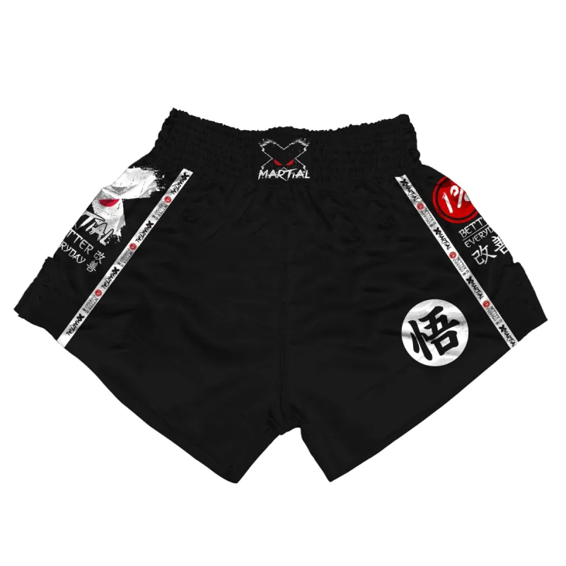 Kanji Black Muay Thai Shorts sold by XMartial