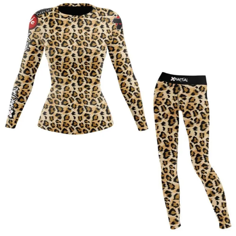 Leopard Women's BJJ Rash Guard Set sold by XMartial