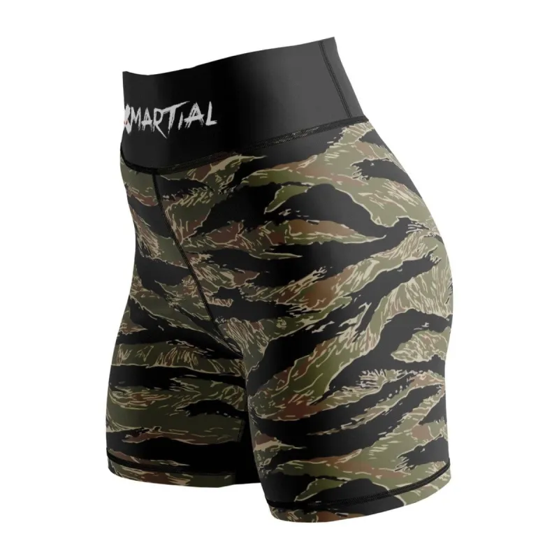 Tiger Camo Women's BJJ/MMA Compression Shorts sold by XMartial