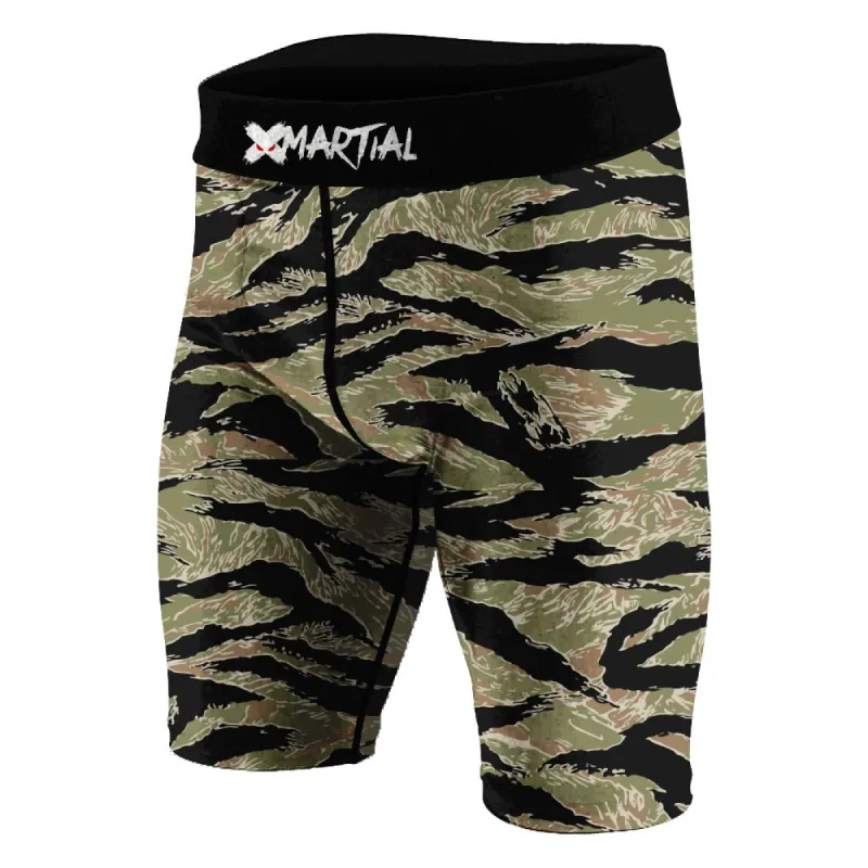 Tiger Camo BJJ/MMA Compression Shorts sold by XMartial