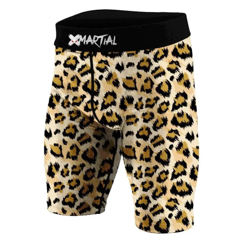 Leopard BJJ/MMA Compression Shorts sold by XMartial