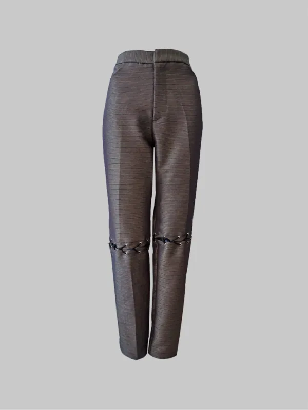 SS22 Green Striped Trousers 203 made by One Off Ones