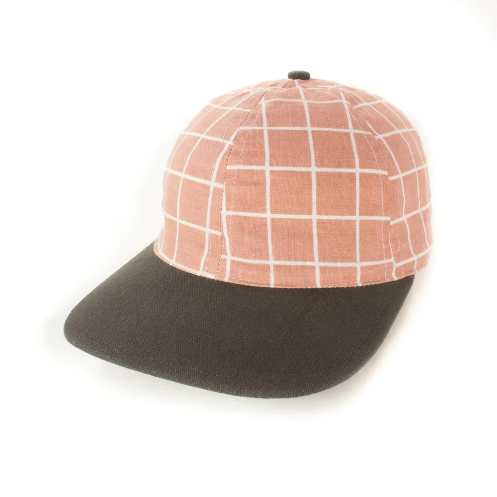 Pink-White Grid w/ Charcoal Brim sold by OldHat Winnipeg