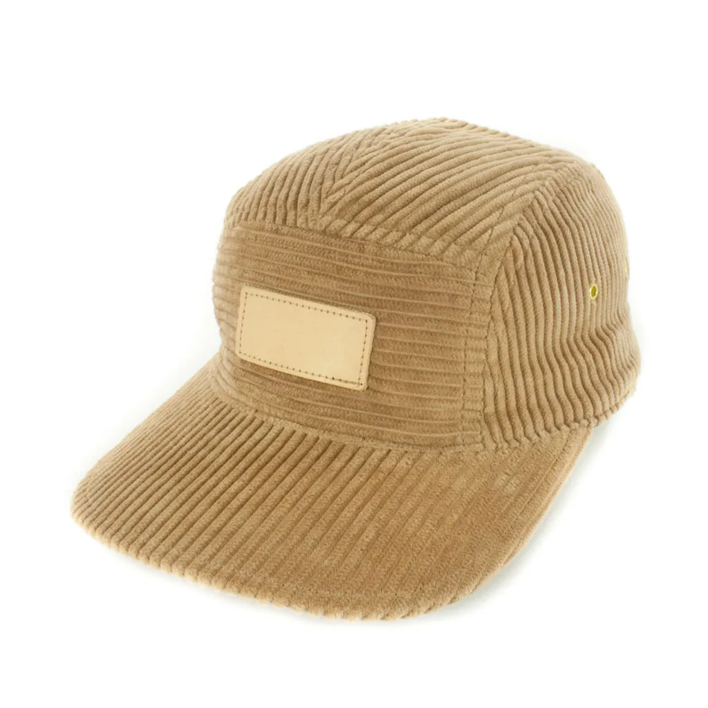 Tan Wide Wale Corduroy 5-Panel sold by OldHat Winnipeg