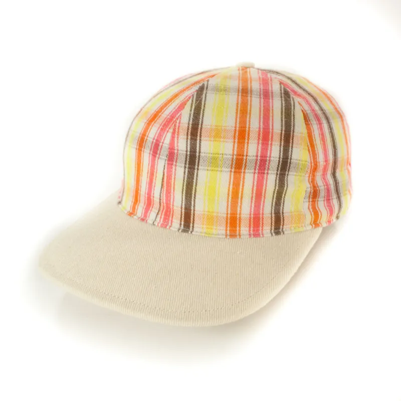 Brown/Orange/Yellow/Pink Plaid w/ Beige Brim sold by OldHat Winnipeg