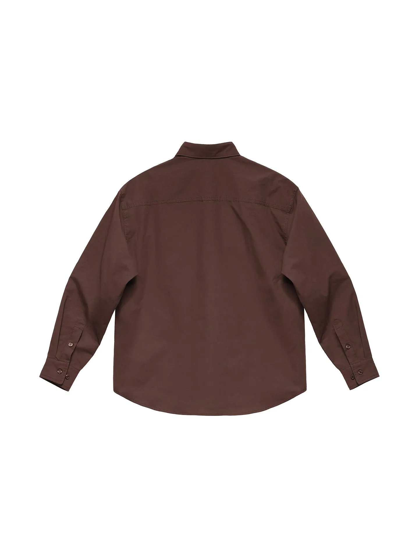6CRAYON Patchwork Basic Brown Cotton Poplin Embroidered Shirt sold by 6cRAyon product image thumbnail 3
