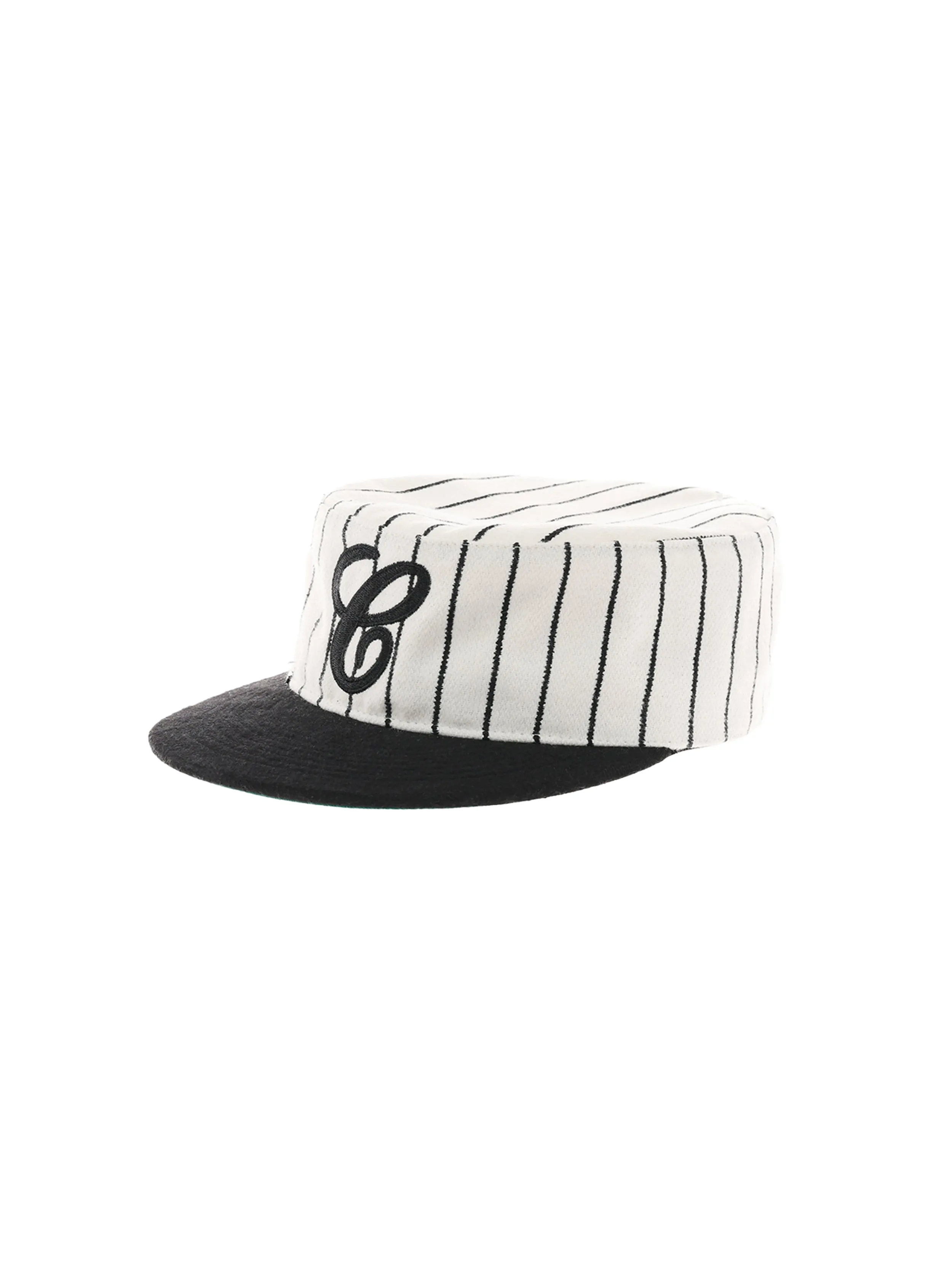 6CRAYON Retro Flat Top Baseball Cap - Striped Wool Blend with Embroidered Letters sold by 6cRAyon