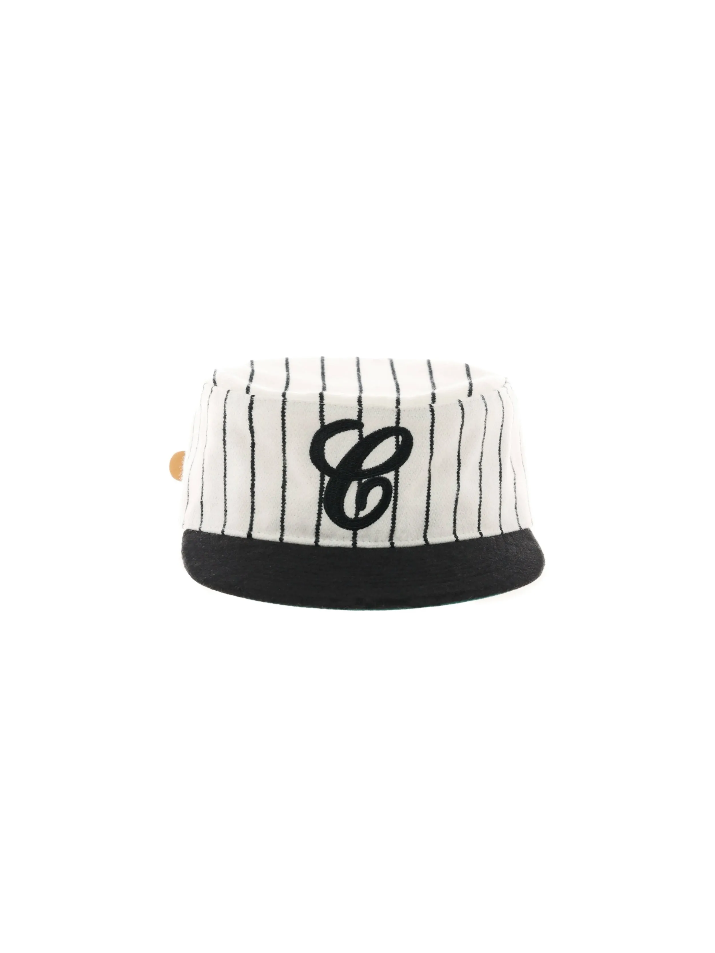 6CRAYON Retro Flat Top Baseball Cap - Striped Wool Blend with Embroidered Letters sold by 6cRAyon product image thumbnail 2