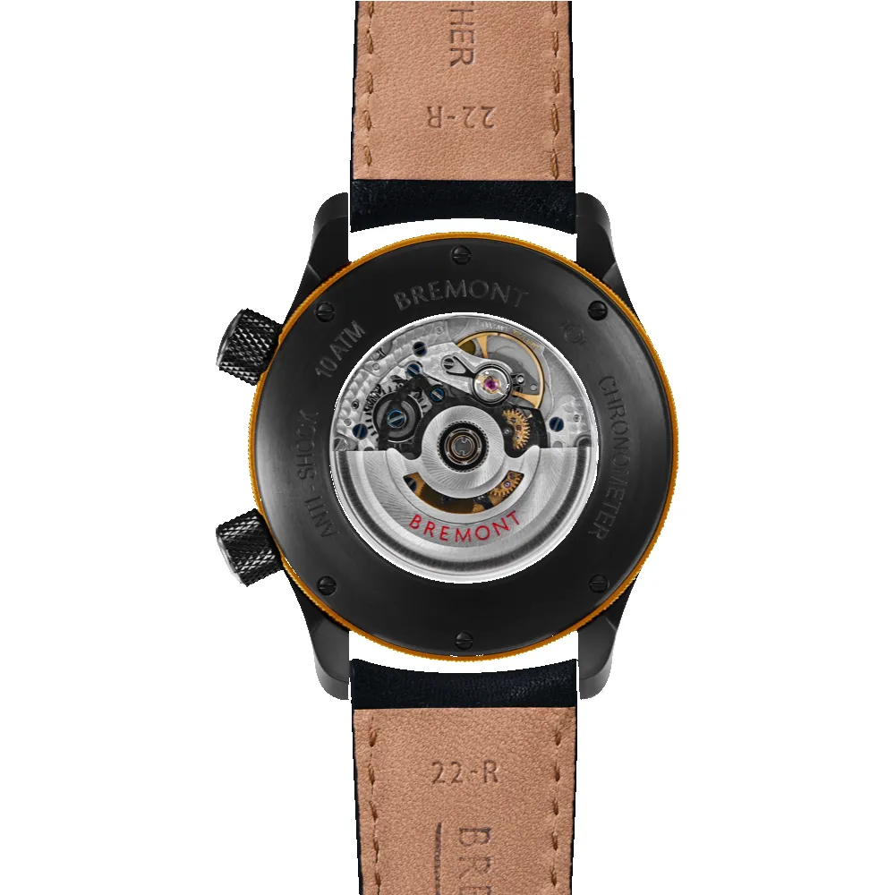 MBII Custom DLC, Black Dial with Yellow Barrel & Open Case Back sold by Bremont product image thumbnail 3