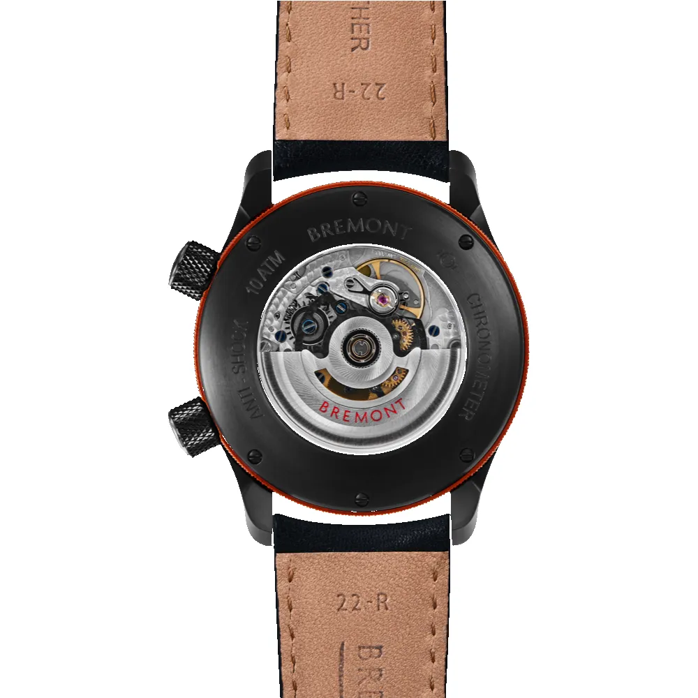 MBII Custom DLC, Black Dial with Orange Barrel & Open Case Back sold by Bremont product image thumbnail 3