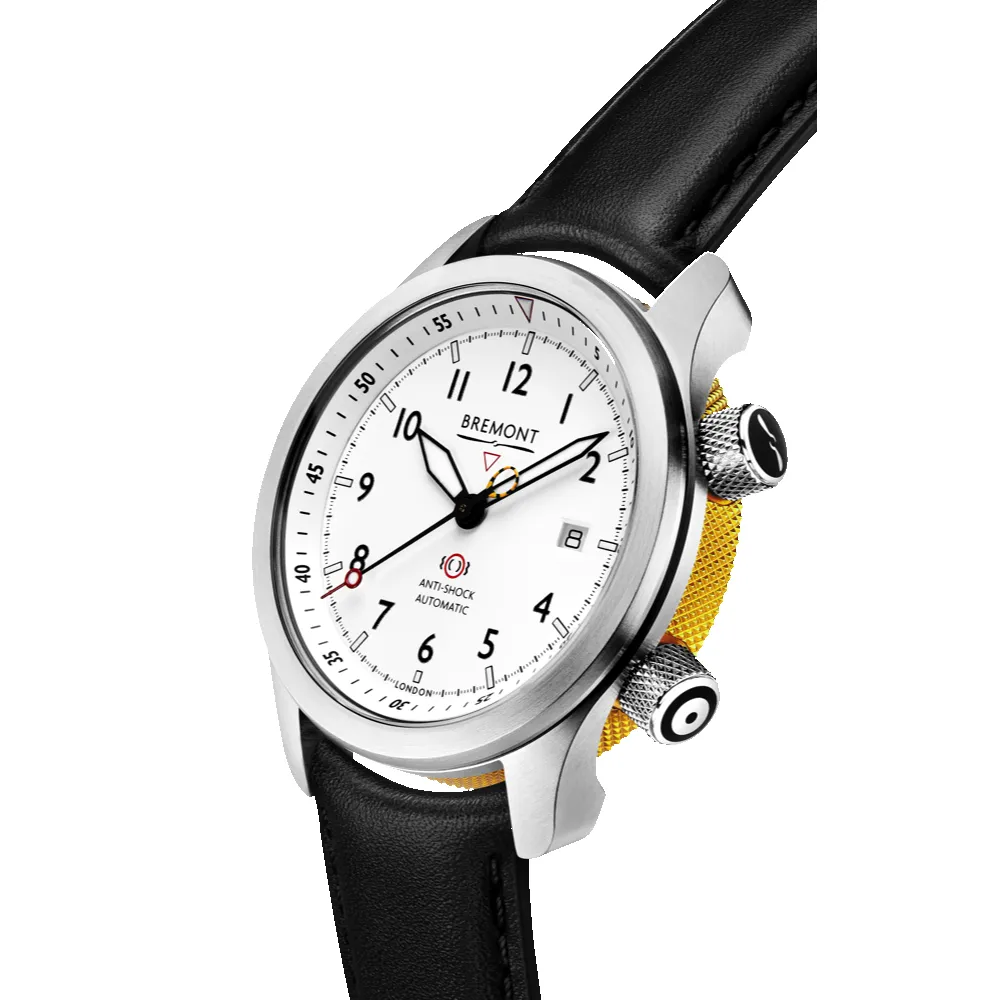 MBII Custom Stainless Steel, White Dial with Yellow Barrel & Open Case Back sold by Bremont product image thumbnail 5