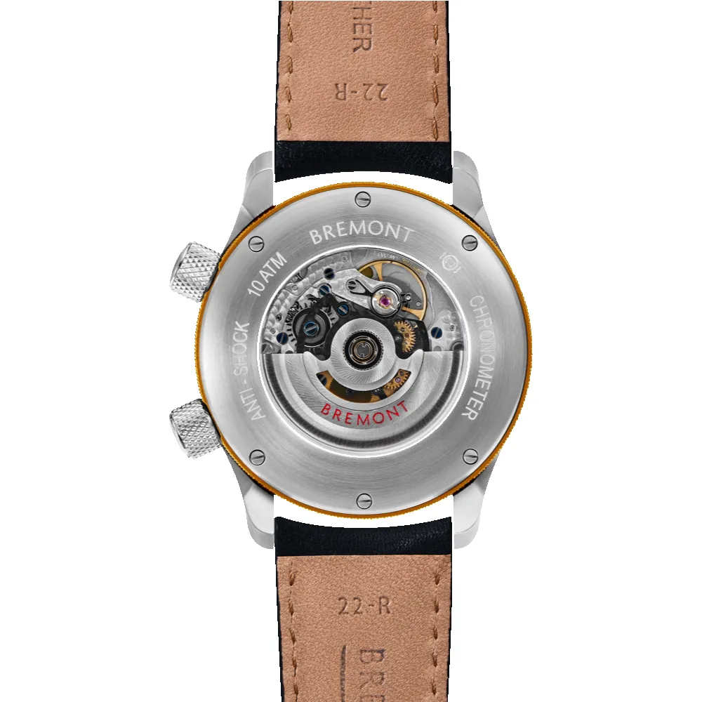 MBII Custom Stainless Steel, White Dial with Yellow Barrel & Open Case Back sold by Bremont product image thumbnail 3