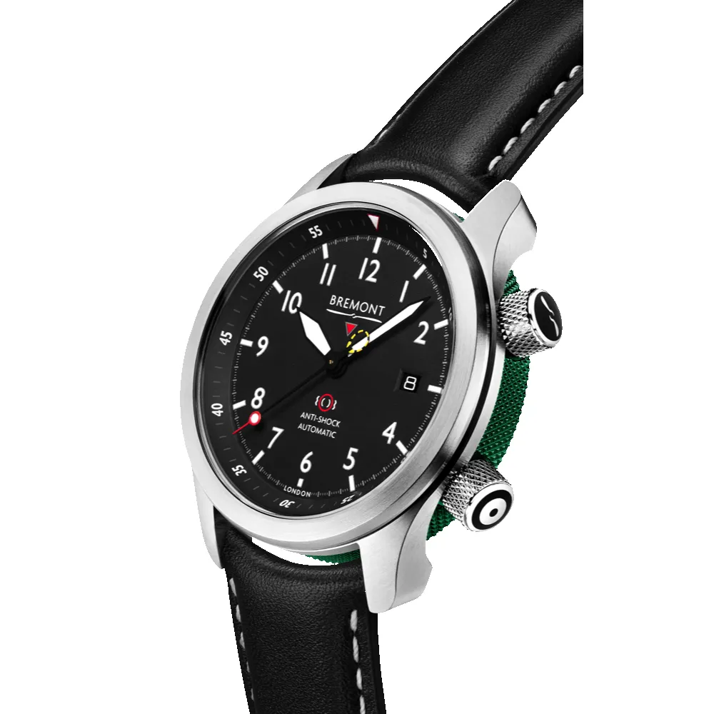 MBII Custom Stainless Steel, Black Dial with Green Barrel & Open Case Back sold by Bremont product image thumbnail 2