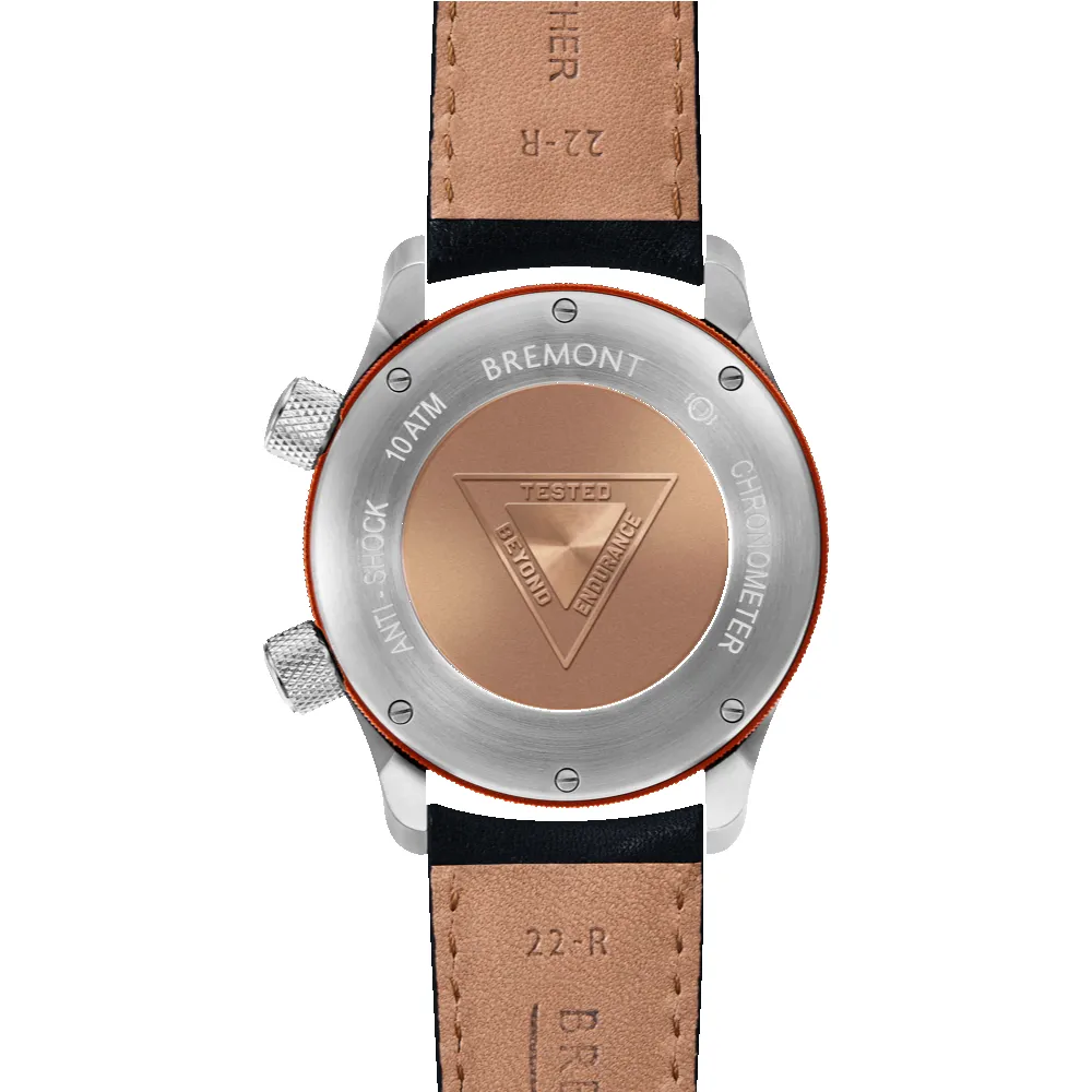 MBII Custom Stainless Steel, Blue Dial with Orange Barrel & Closed Case Back sold by Bremont product image thumbnail 3