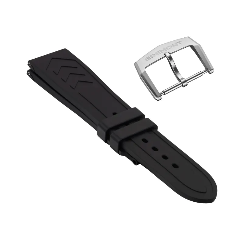 Black Rubber Strap, with Steel Buckle sold by Bremont