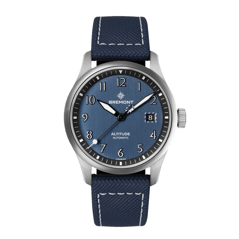 Altitude 39mm Blue Dial Leather Strap made by Bremont