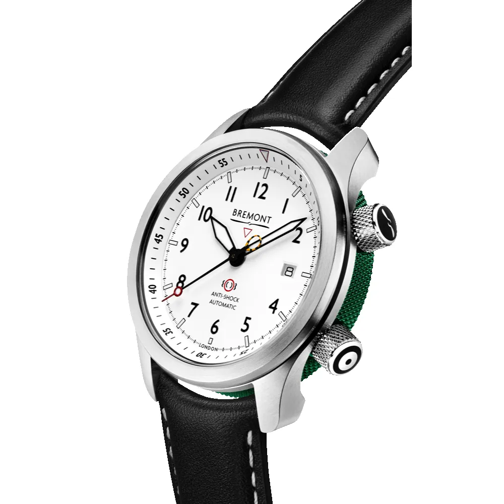 MBII Custom Stainless Steel, White Dial with Green Barrel & Open Case Back sold by Bremont product image thumbnail 2