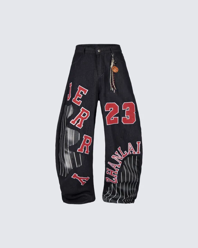 Street Style Graphic Denim Pants sold by KIIKIO