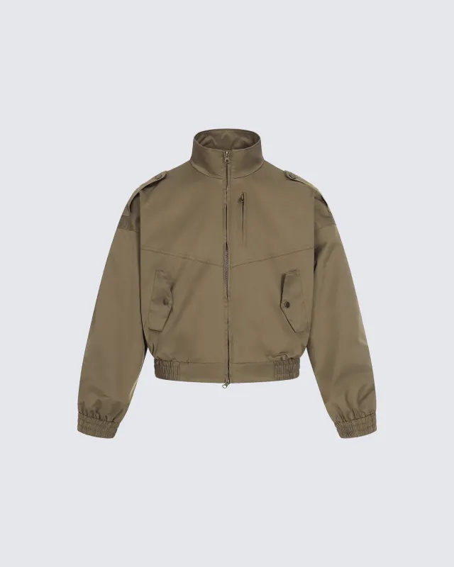 Utility Stand-Collar Short Jacket sold by KIIKIO