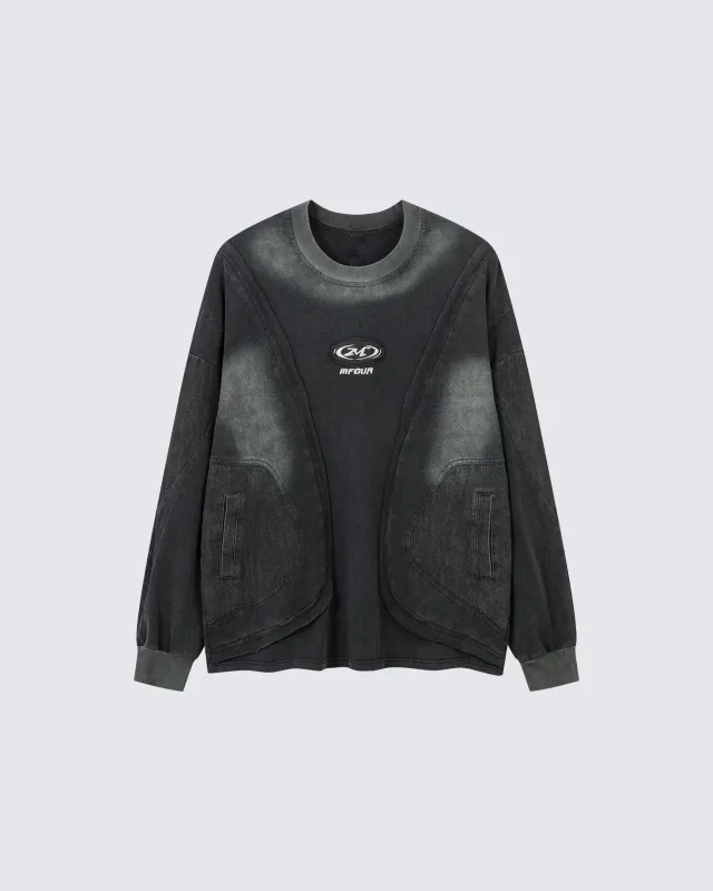 New Casual Washed Crewneck Sweatshirt sold by KIIKIO