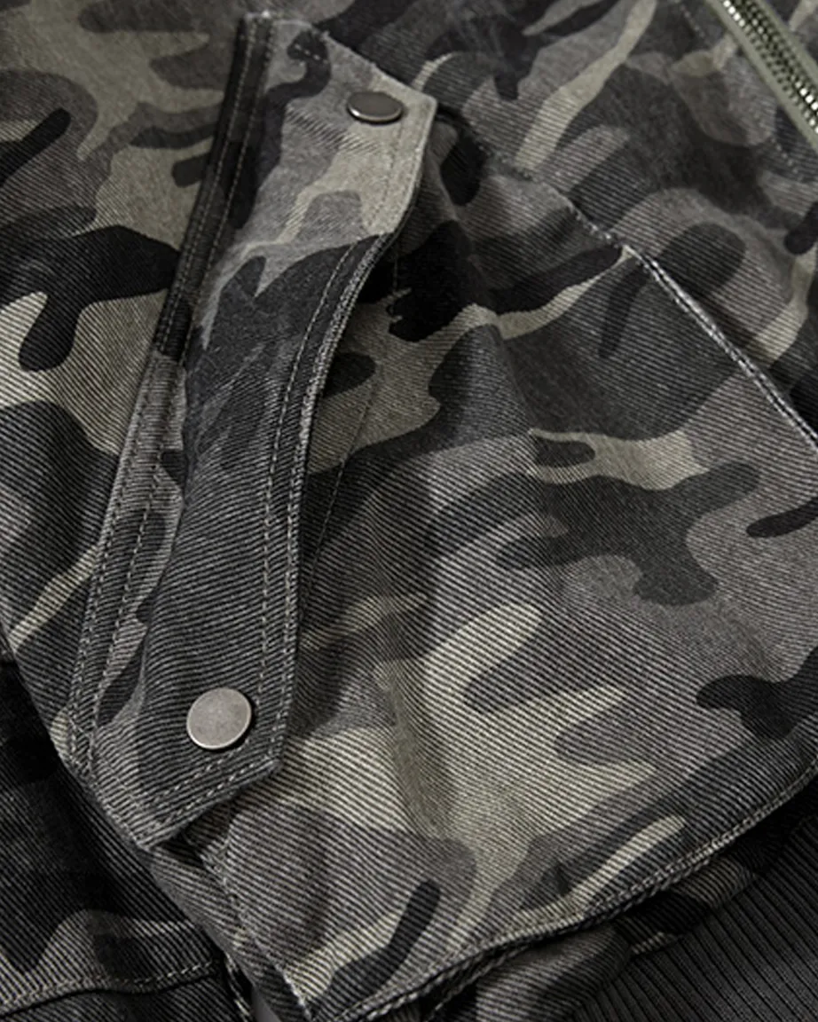 Camouflage Hooded Cargo Jacket sold by KIIKIO product image thumbnail 5