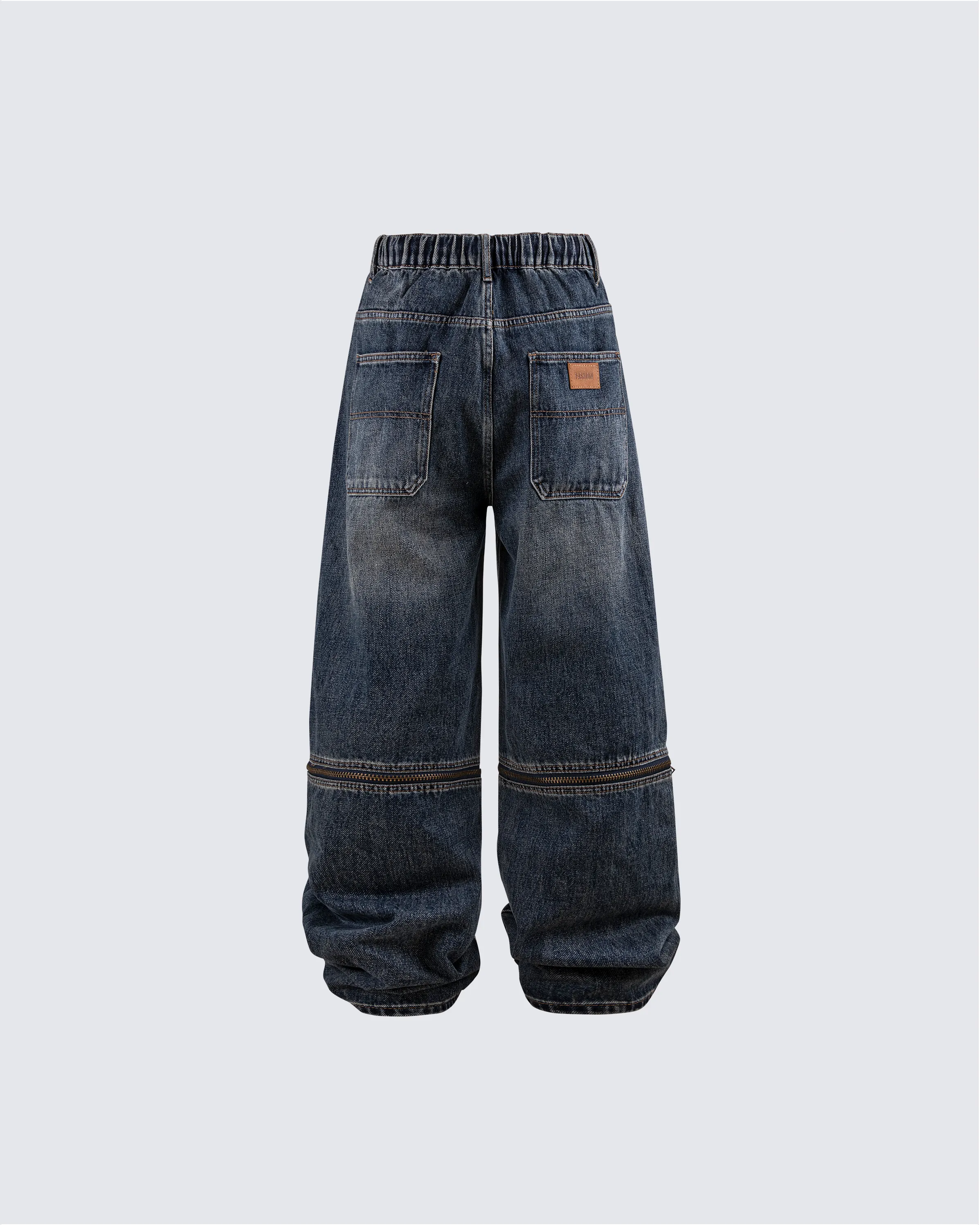 Zip-Off Panel Wide-Leg Denim Pants sold by KIIKIO product image thumbnail 3