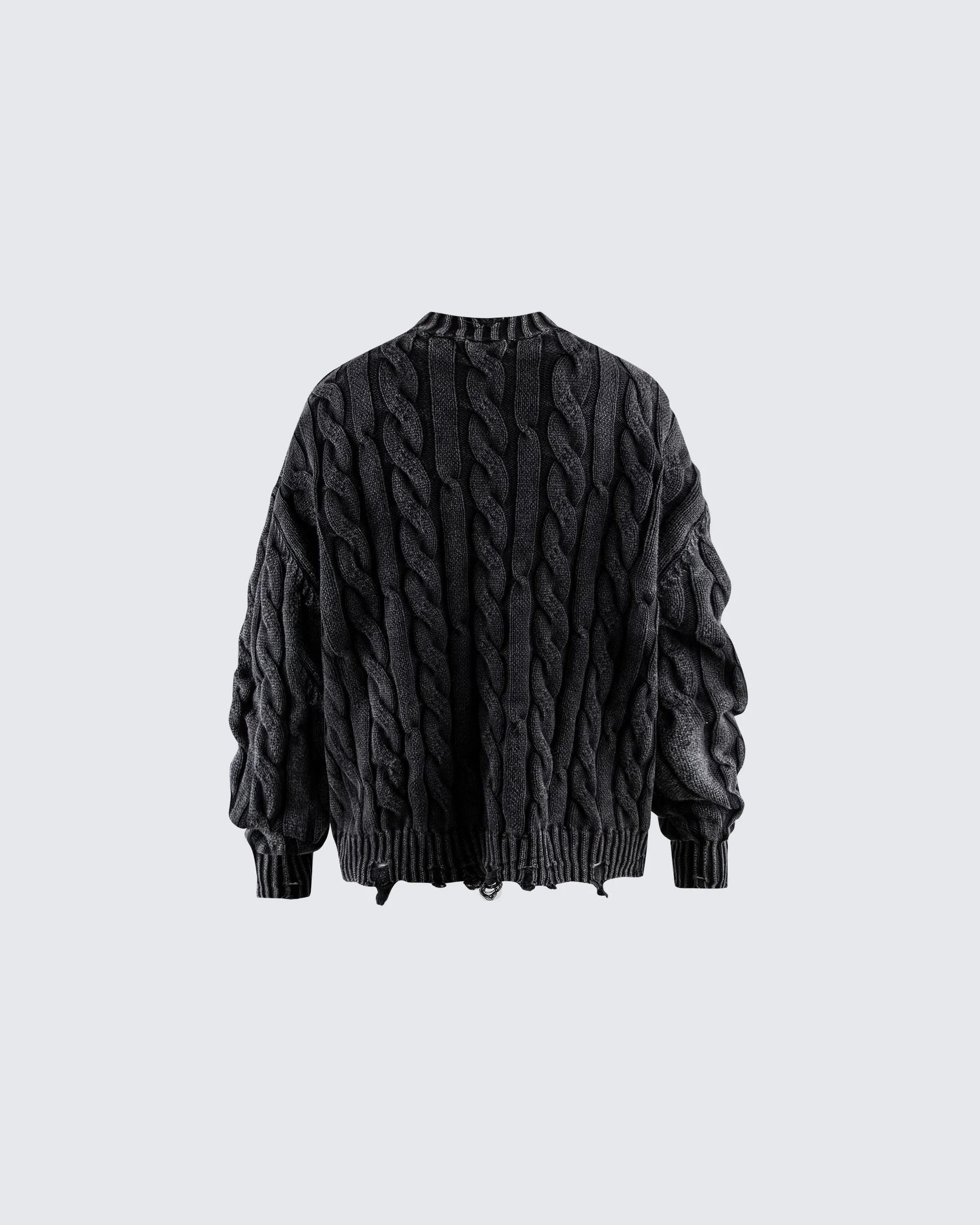 Autumn Winter New Cable Knit Button-Up Sweater sold by KIIKIO product image thumbnail 2