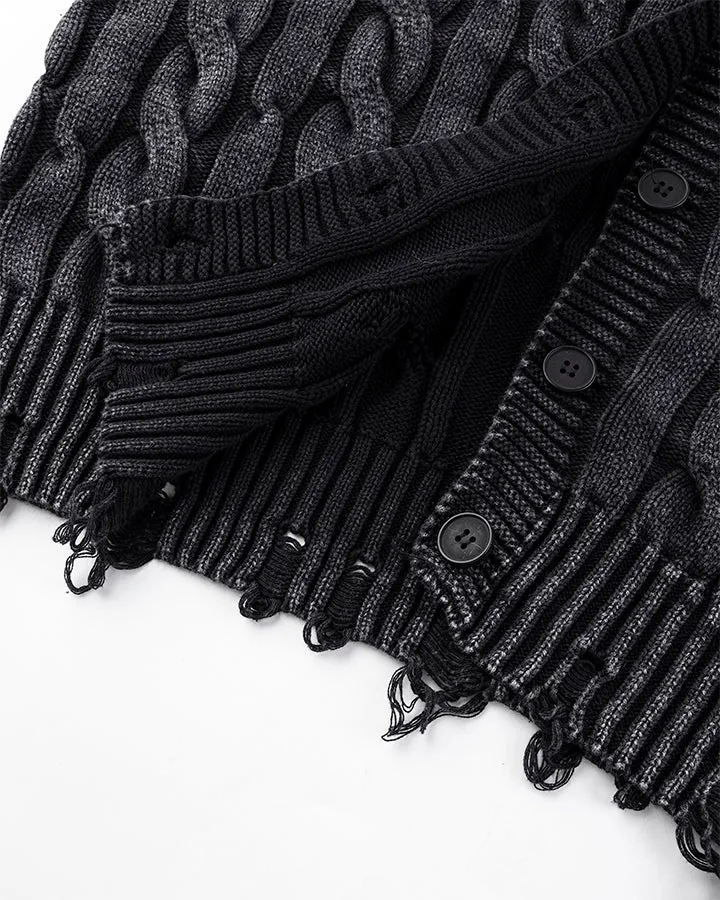 Autumn Winter New Cable Knit Button-Up Sweater sold by KIIKIO product image thumbnail 5