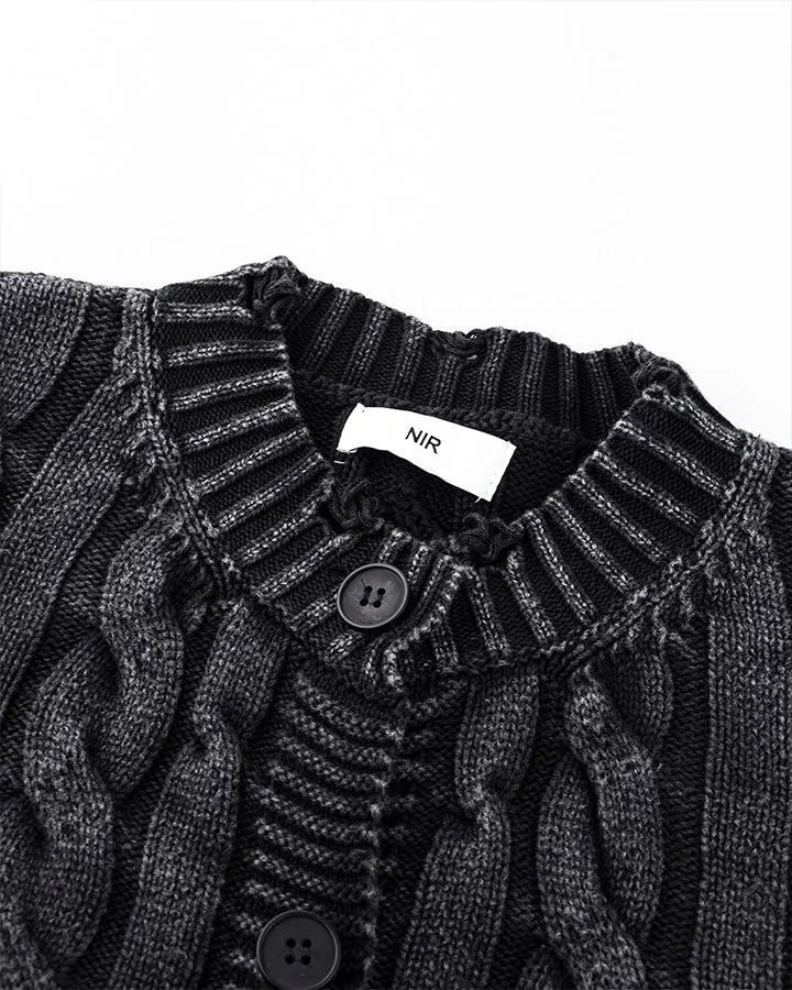 Autumn Winter New Cable Knit Button-Up Sweater sold by KIIKIO product image thumbnail 3