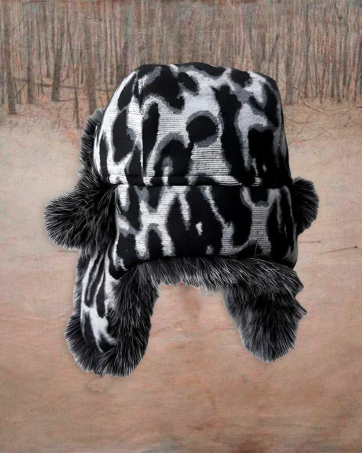 Winter New Leopard Print Trapper Hat sold by KIIKIO product image thumbnail 3