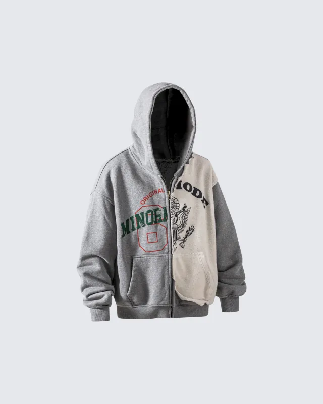 Design Contrast Patchwork Hooded Sweatshirt sold by KIIKIO