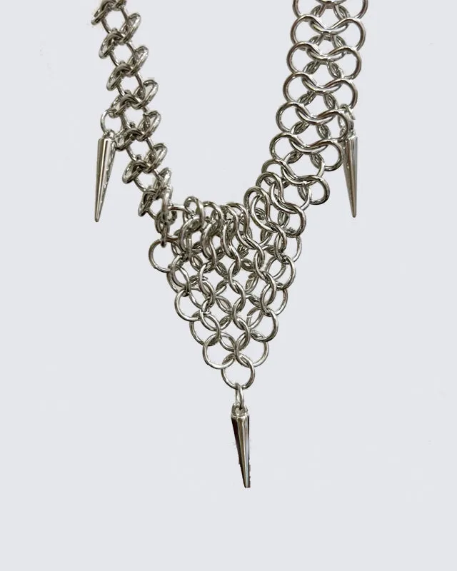 Alloy Chain Necklace with Spikes sold by KIIKIO