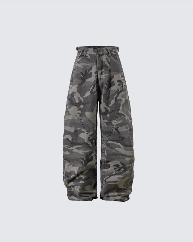 Camo Loose-Fit Cargo Pants with Fleece Lining sold by KIIKIO