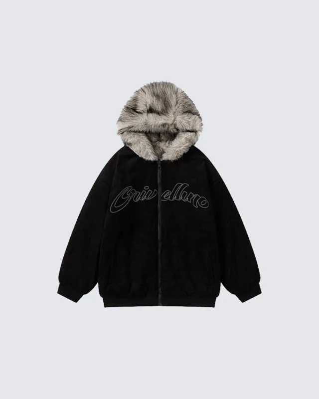 Reversible Faux Fur Hooded Cotton Coat sold by KIIKIO