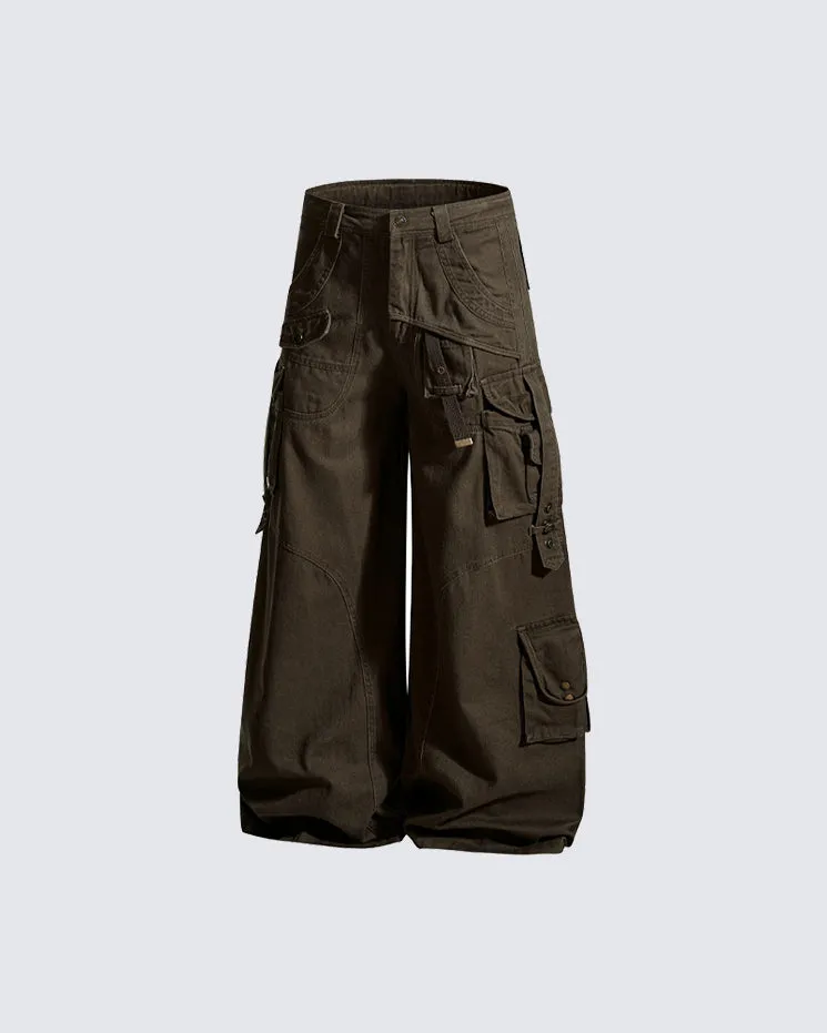 New Solid Color Multi-Pocket Cargo Pants sold by KIIKIO product image thumbnail 4