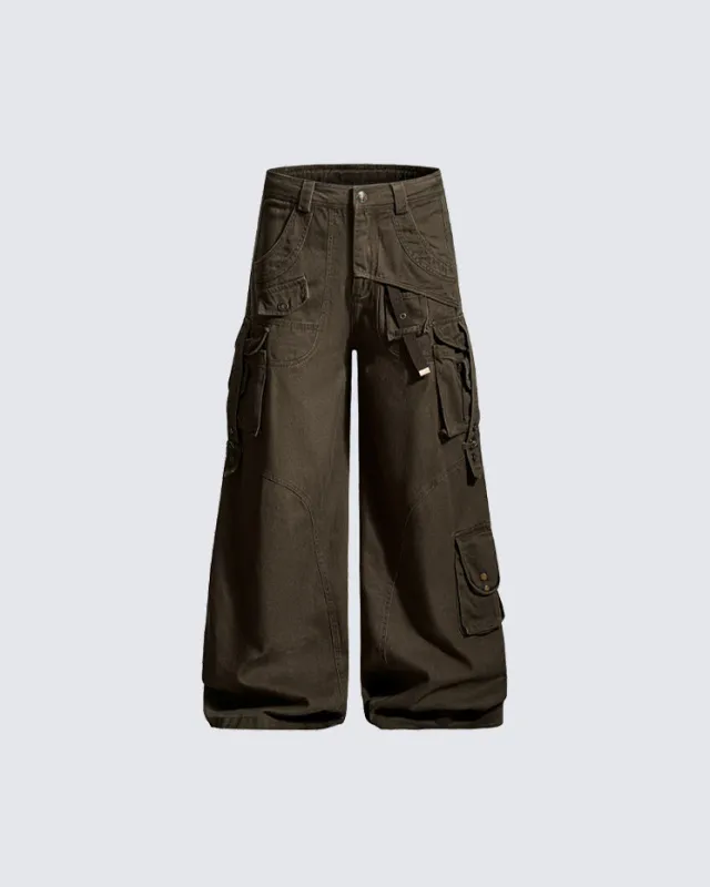 New Solid Color  Multi-Pocket Cargo Pants sold by KIIKIO