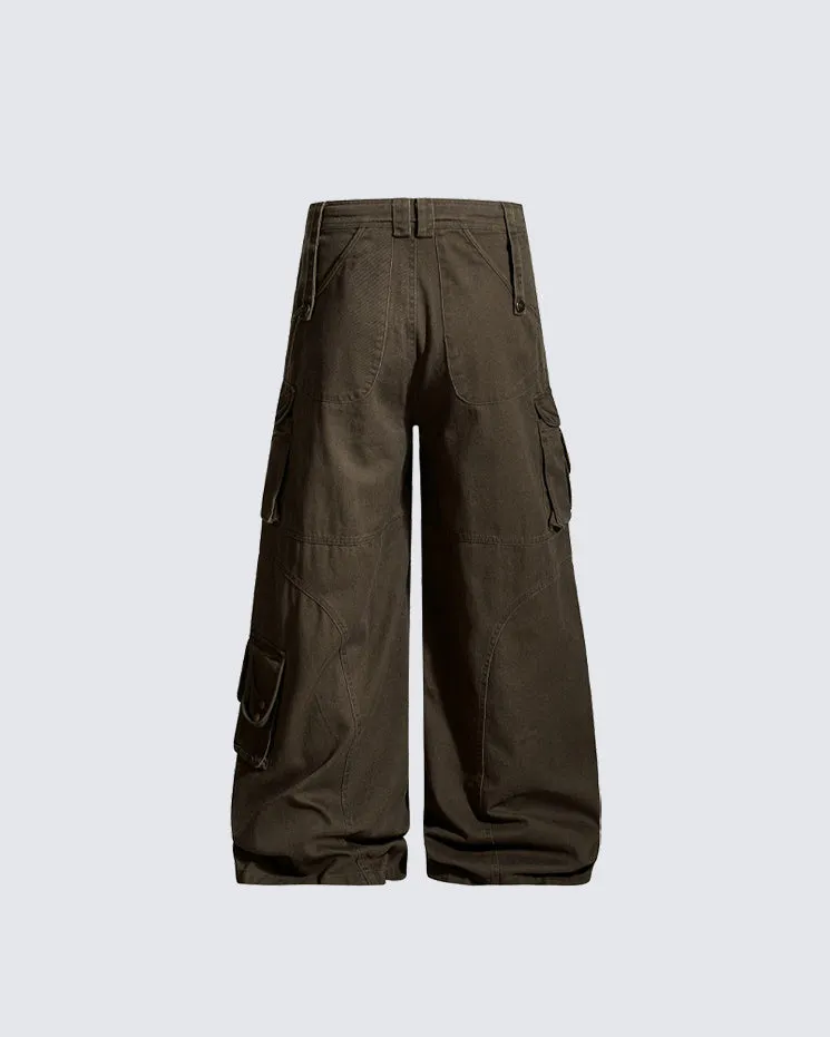 New Solid Color Multi-Pocket Cargo Pants sold by KIIKIO product image thumbnail 5