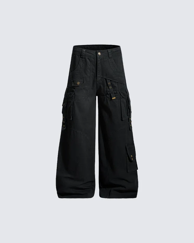 New Solid Color Multi-Pocket Cargo Pants sold by KIIKIO product image thumbnail 2
