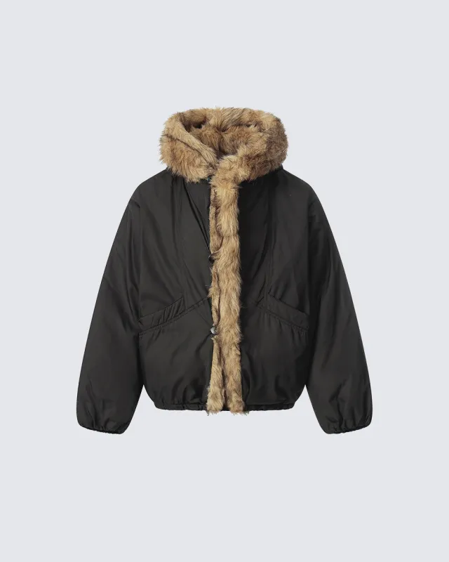 American Style Cool Fleece-Lined Fur Collar Jacket sold by KIIKIO