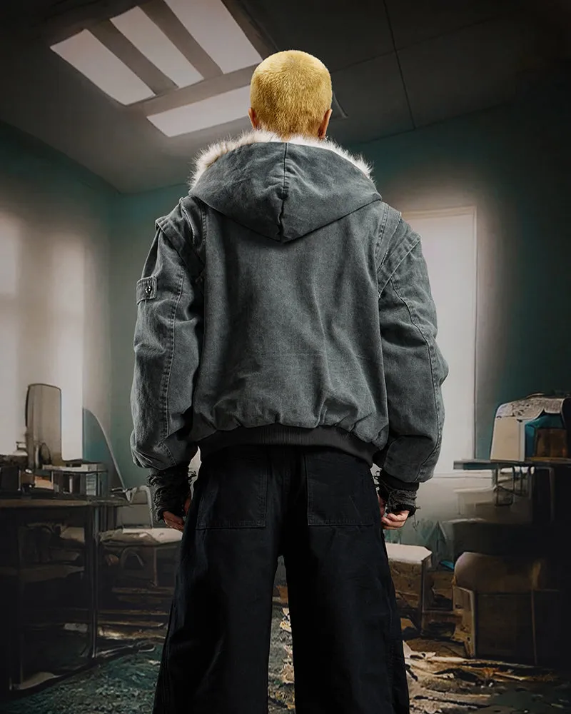 Patchwork Thick Hooded Cotton Jacket sold by KIIKIO product image thumbnail 4