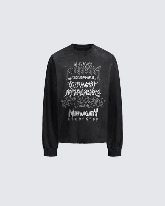 Gothic Letter Graffiti Long Sleeve T-Shirt sold by KIIKIO