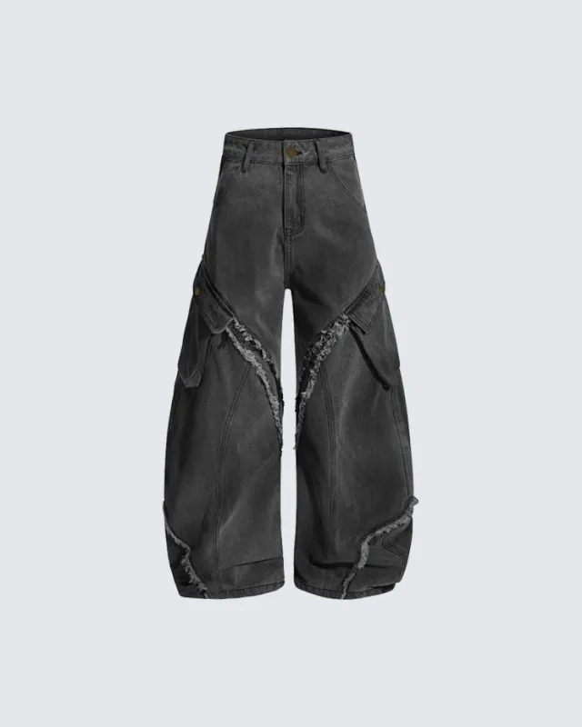 Patchwork Frayed Cargo Pants sold by KIIKIO