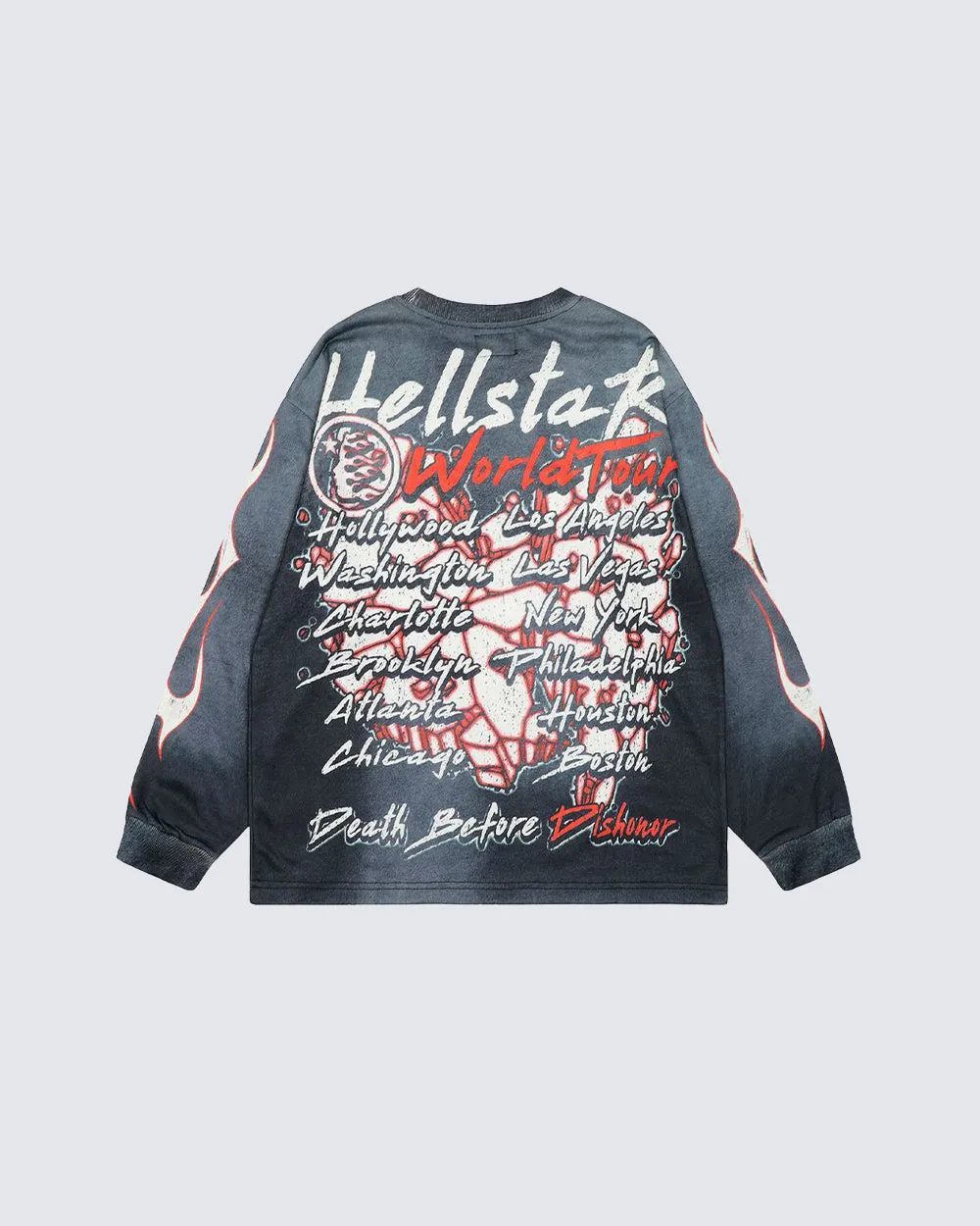 Hellstar American Streetwear Distressed Print Long-Sleeve Tee sold by KIIKIO product image thumbnail 3