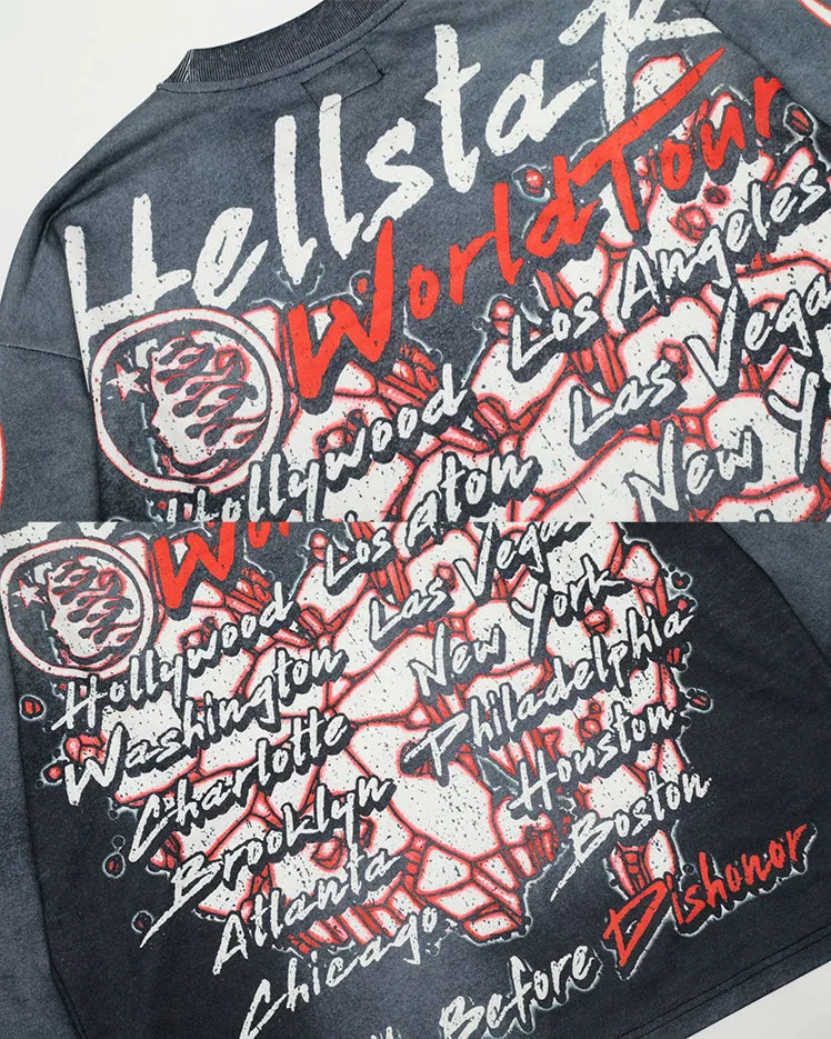 Hellstar American Streetwear Distressed Print Long-Sleeve Tee sold by KIIKIO product image thumbnail 4