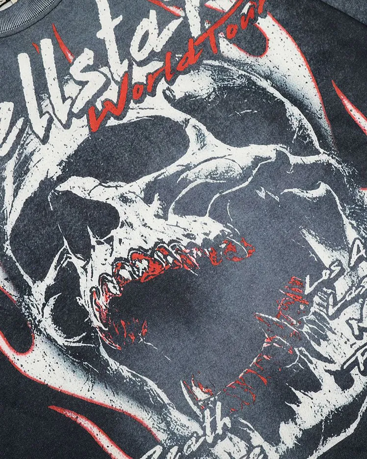 Hellstar American Streetwear Distressed Print Long-Sleeve Tee sold by KIIKIO product image thumbnail 5