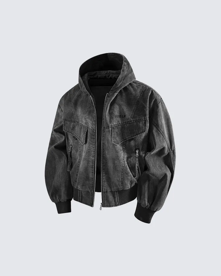 Tie-Dye Denim Bomber Jacket sold by KIIKIO product image thumbnail 5